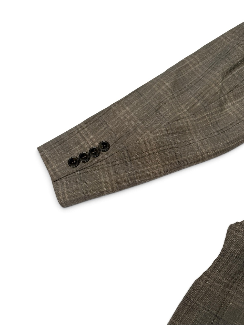 Calvin Klein Men’s Blazer 44R Gray Plaid Wool Linen Blend Sport Coat - Picture 10 of 10